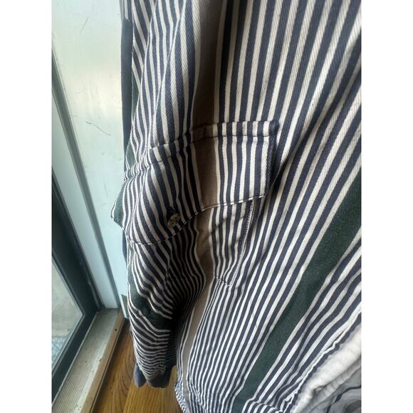 Roper Blue Green Striped Western Shirt – Long Sleeve Button-Down - Picture 4 of 9